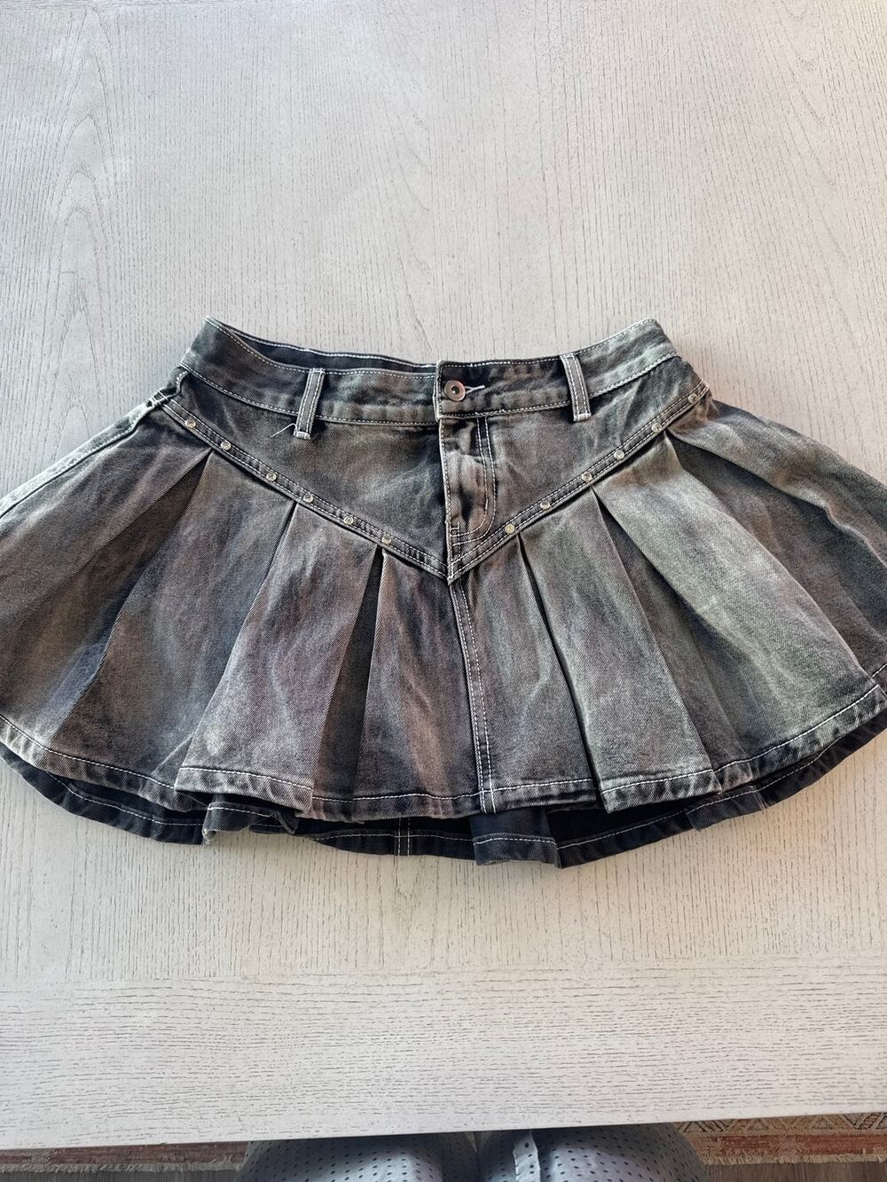 NWT Social Collusion Denim Skater Skirt Alt Alternative Goth Punk Cyberpunk